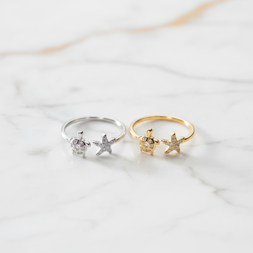 Rings on White Marble