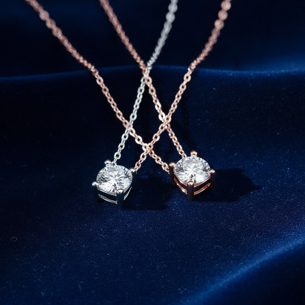 Silver and Rose Gold on Navy Velvet