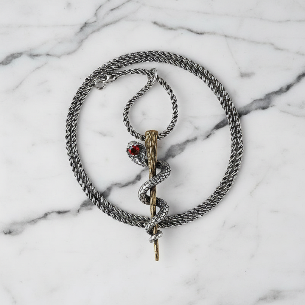 Snake Sword on White Marble